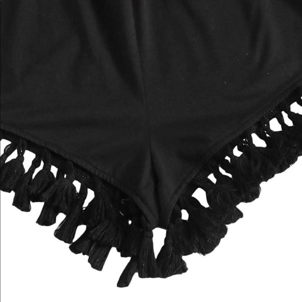 NEVER WORN XS Black Fringe Romper